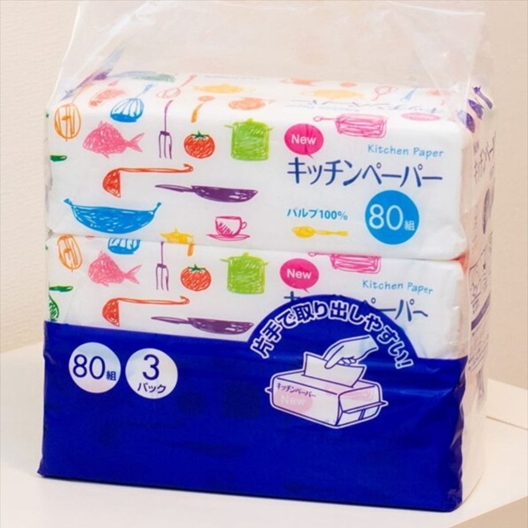 マスコー製紙　キッチンペーパー（80組入×3個パック）