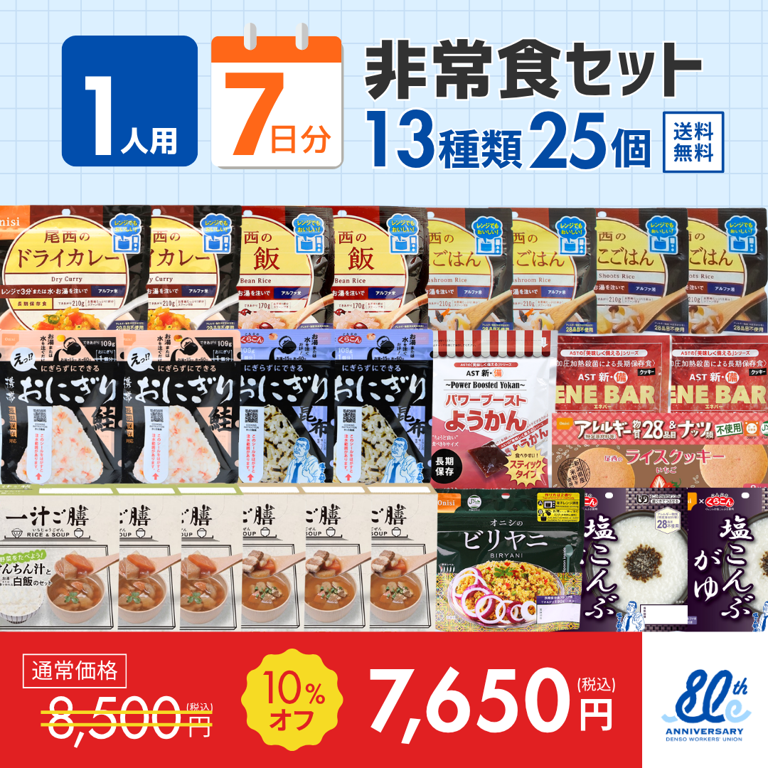 1人7日分の非常食セット