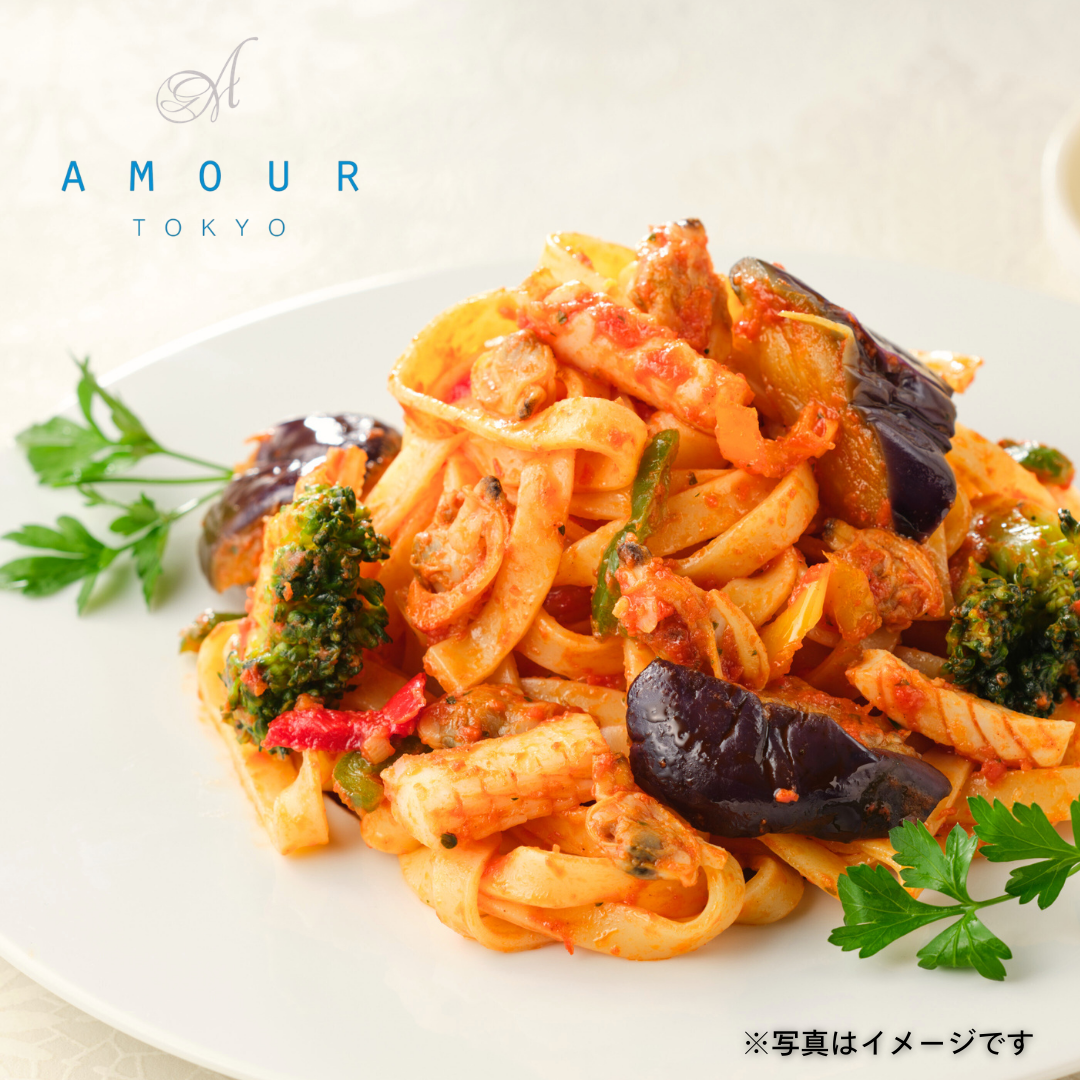 アムール 後藤シェフ監修　イカとあさりのトマトソースパスタ（12食セット）
