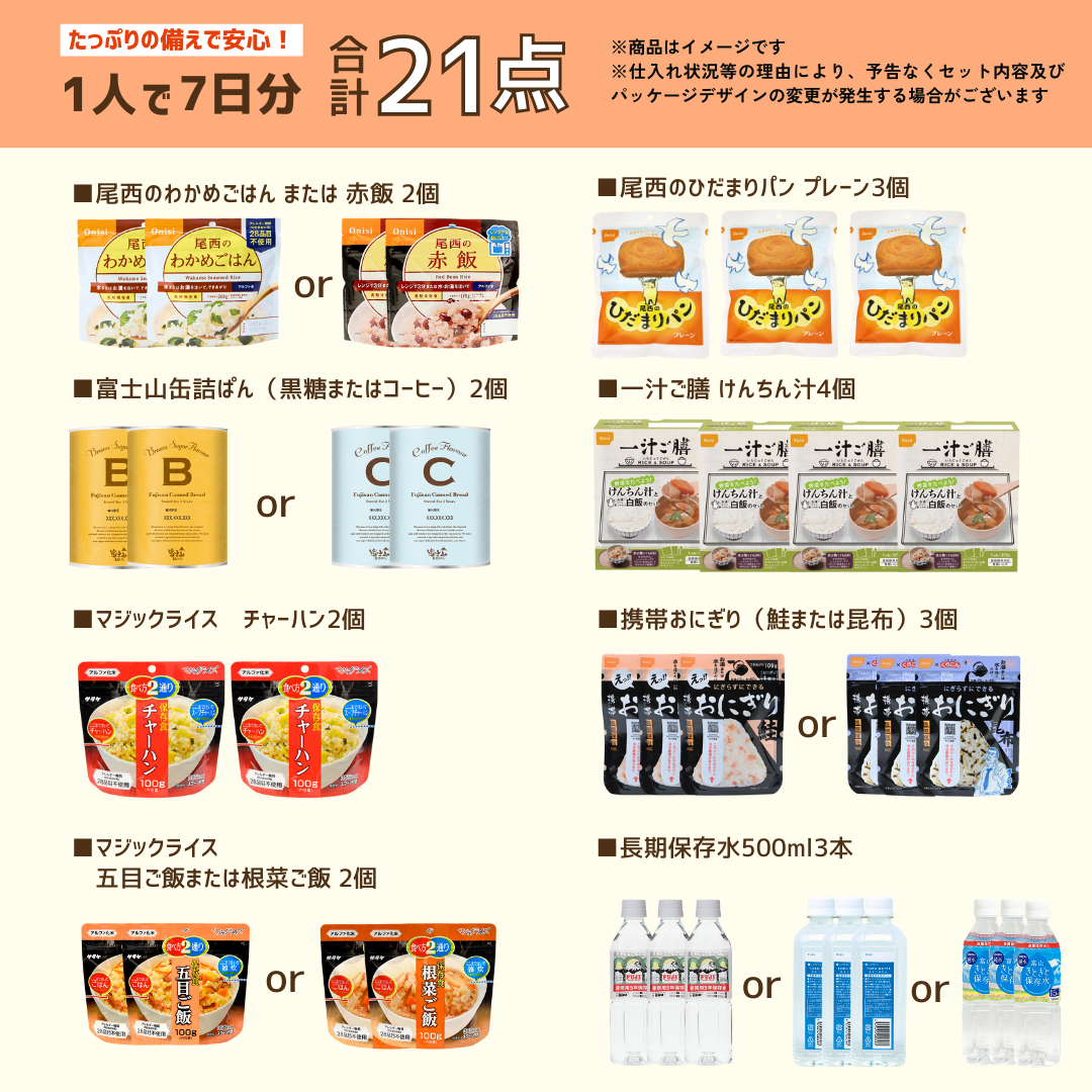 7日分の非常食セット