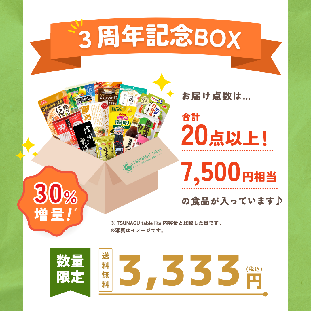 【数量限定】TSUNAGU table　３周年記念BOX！