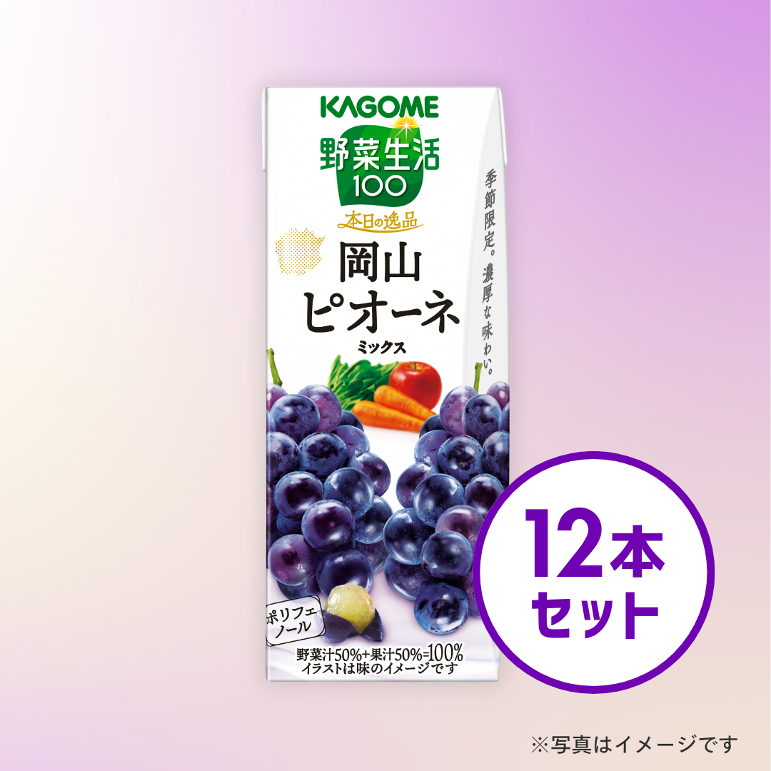 カゴメ　野菜生活100 本日の逸品 岡山ピオーネミックス（12本入）