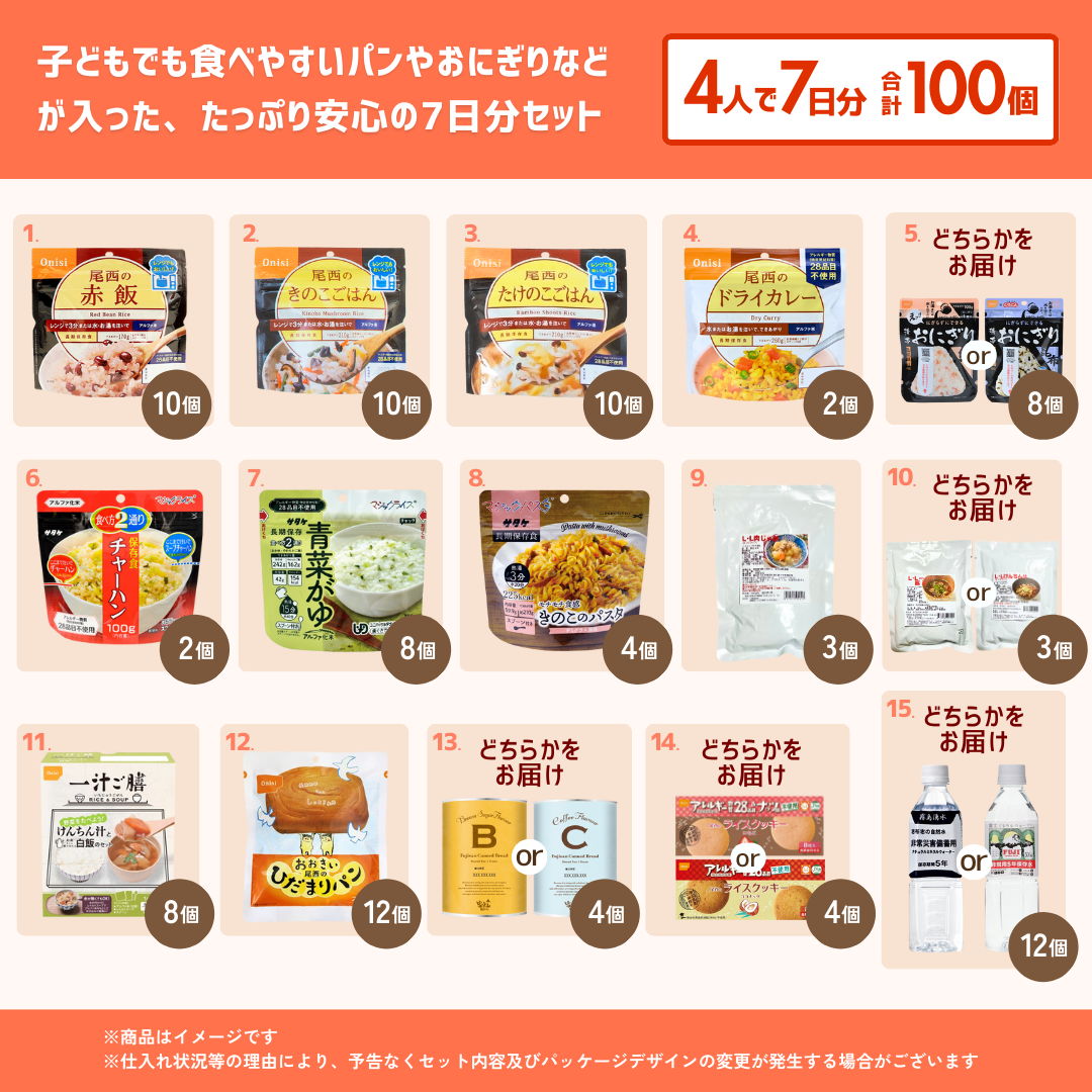 【4人用】7日分の非常食セット　★春の防災準備キャンペーン対象商品★